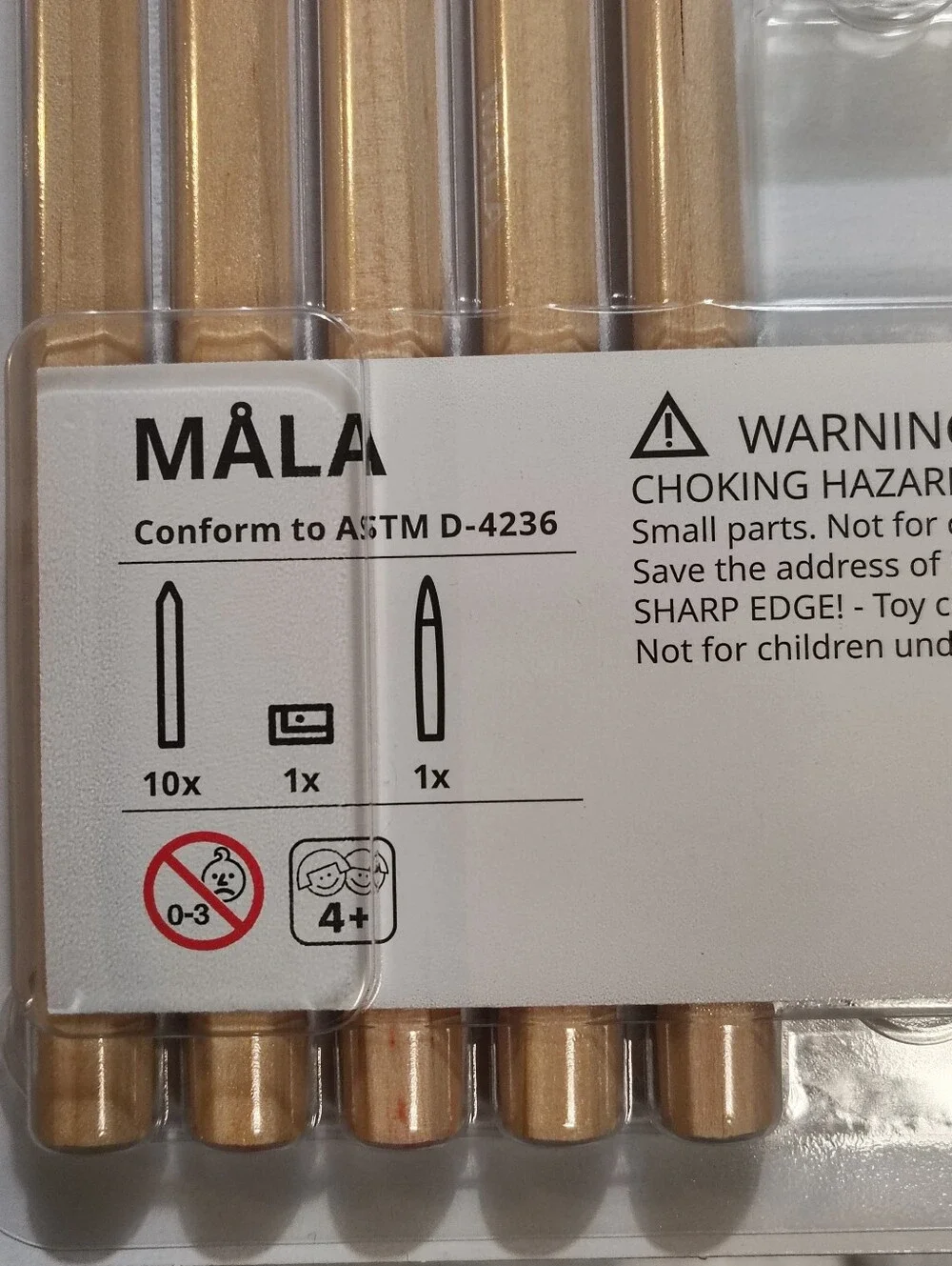 MÅLA Colored Pencil Set with Brush - Red, Yellow, Blue, Green, Black, Brown